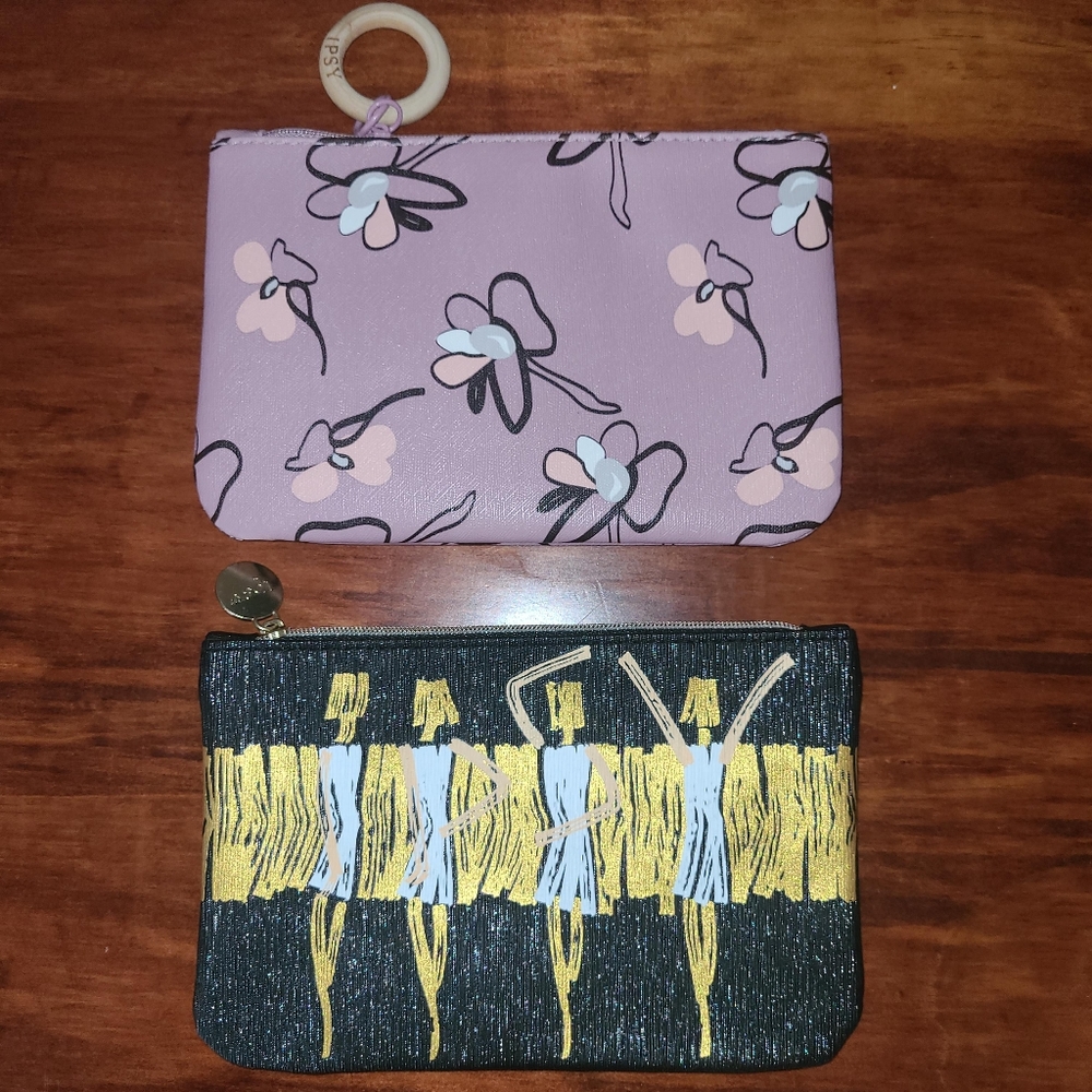 Ipsy Glam Makeup Cosmetic Bags Cute Limited Run Designs 2 x Bags